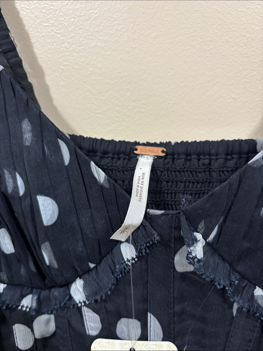 NWT Free People Polka Dot Long Sleeve Maxi Dress Black Size Small - Picture 8 of 16